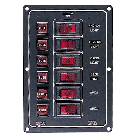 Sea-Dog Aluminum Switch Panel Vertical - 6 Switch 422110-1
